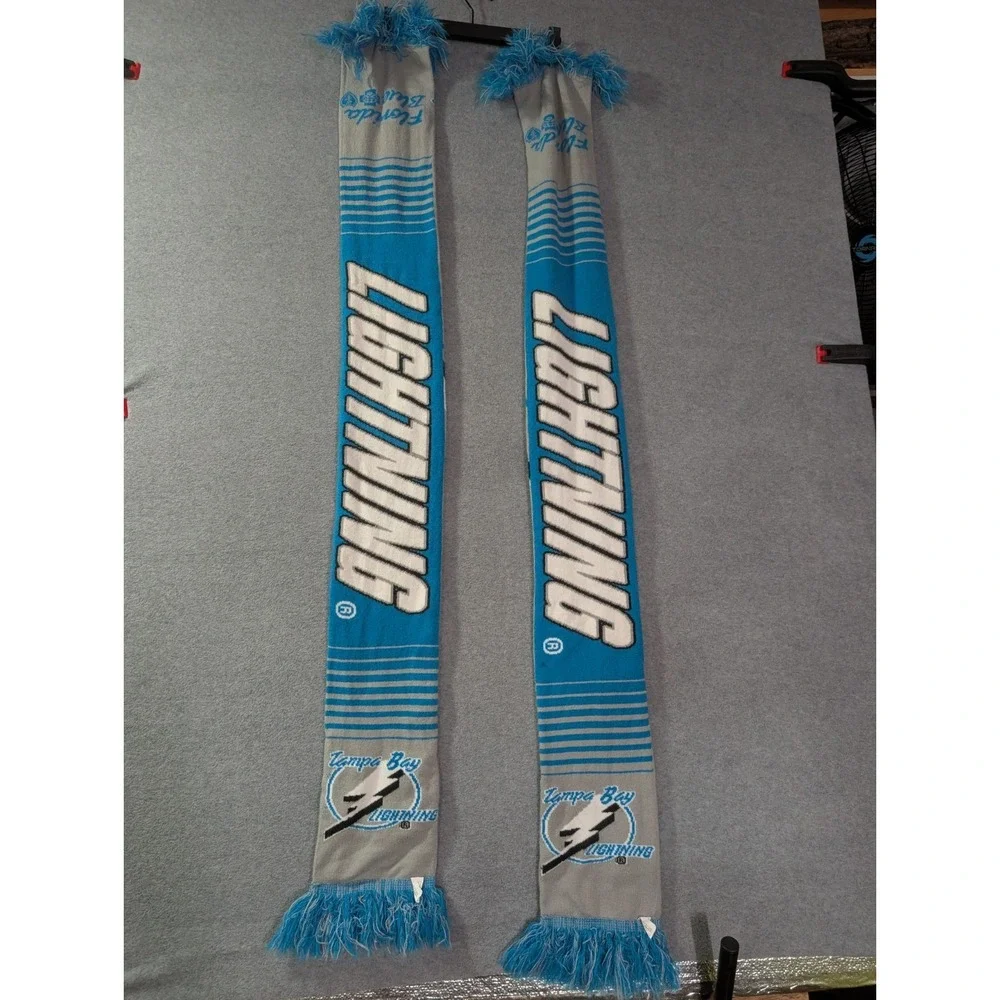 Horizon Tampa Bay Lightning Florida Knit Scarf‎ Unisex Blue Gray Strech Sports